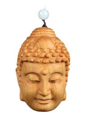 黄杨木雕手把件一念之间佛头佛魔