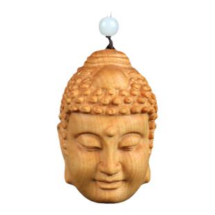 黄杨木雕手把件一念之间佛头佛魔文玩木质汽车挂件工艺品收藏把玩