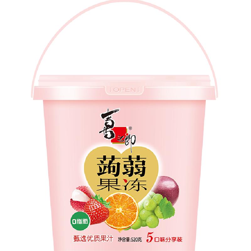 喜之郎蒟蒻果汁果冻520g*1桶装26小包可吸魔芋六一儿童节零食小吃