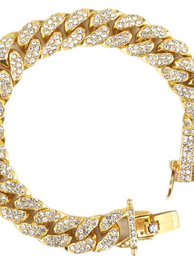 王嘉尔同款镶钻古巴链ins小众夏