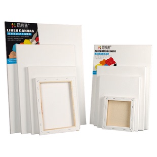 图绘通纯棉亚麻油画框带画布油画画框初学者绘画丙烯颜料肌理画内框画布带框圆形油画布框空白画板大尺寸定制