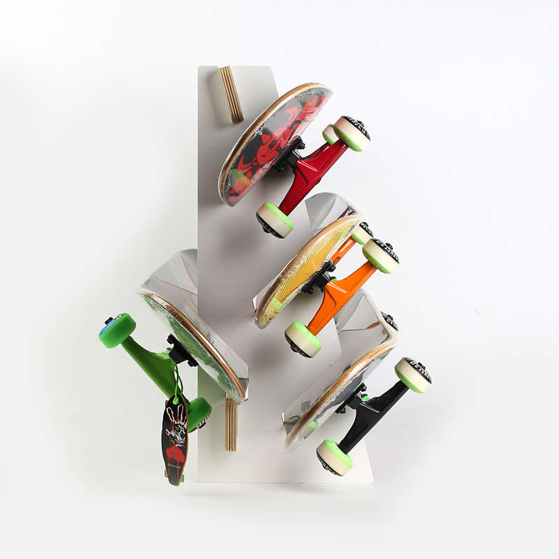 双翘滑板挂架长板陆地冲浪板承重挂放架多层实木收纳陈列展示架子