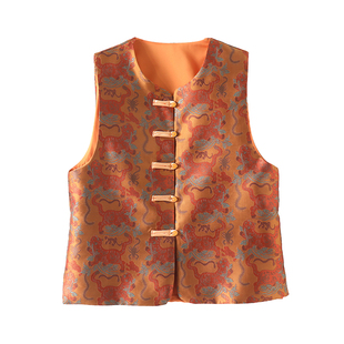 2026新款春季超仙新中式国风薄款马甲女款唐装小个子重工马夹上衣