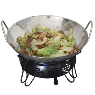 饭店干锅锅具套装不锈钢干锅专用锅家用商用酒精炉锅小火锅干锅炉