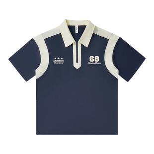 Gbiaior2026新款美式复古polo衫短袖t恤女潮牌夏季透气学院风上衣