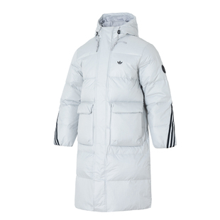 阿迪达斯三叶草官方正品长款羽绒服男装女装2025新款保暖羽绒外套