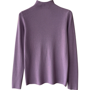 日韩系软糯半高小立领修身针织衫女秋冬复古内外百搭叠穿打底上衣