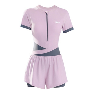 特步泳衣女2025新款保守显瘦遮肚专业连体平角游泳馆专用训练泳装