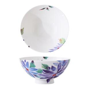 5寸日式轻奢骨瓷吃饭碗家用防烫高脚米饭碗汤面碗高颜值陶瓷餐具