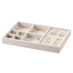 懒角落首饰收纳盒耳钉耳环戒指项链饰品分格托盘大容量组合展示架