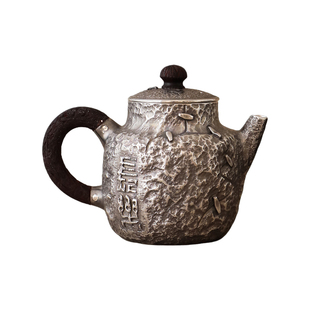 纯银时代 锔钉长乐泡茶壶中式纯银999银器非遗复古家用小号100ml