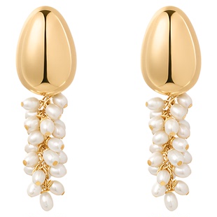 Neverfar「Flow」生生不息系列珍珠水滴流苏耳环时髦