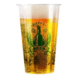 90口径一次性透明加厚塑料精酿啤酒杯商用原浆啤酒杯子扎啤杯定制