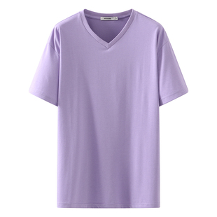 画风家drawwind纯色t恤女2026年新款夏气质V领时尚宽松休闲棉圆领