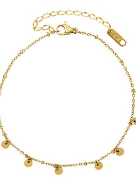 欧美ins饰品legchain圆片流苏脚