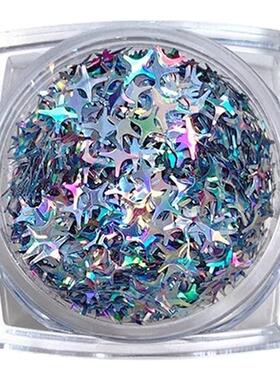 网红款镭射蝴蝶星芒亮片美甲饰品