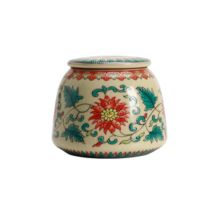 己造 珐琅彩汝窑茶叶罐陶瓷小号密封罐储存罐空罐子礼盒包装送礼