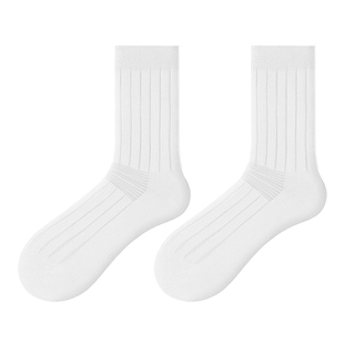 子墨商务袜子男士中筒纯棉纱线7A抗菌防臭正装皮鞋西装长袜灰黑色