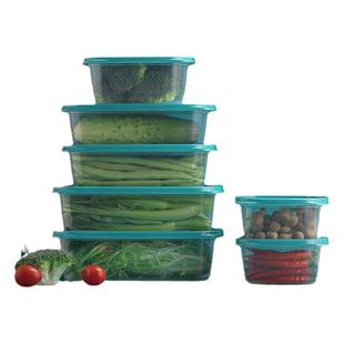 茶花塑料食品收纳盒冰箱冷冻保鲜盒食品级家用蔬菜水果盒野餐饭盒