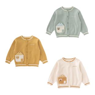 【阿克苏棉】幼歌婴幼儿全棉森系毛衣开衫2025春季新款儿童上衣潮
