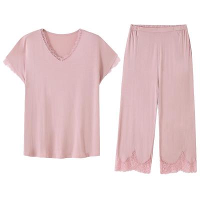 睡衣女士莫代尔夏季短袖家居服