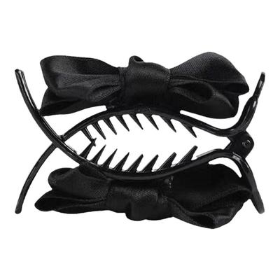 针织蝴蝶结抓夹丸子头发夹盘发器