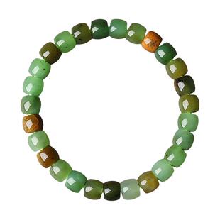 多宝籽料碧玉手串亲宝水晶和田玉碧玉手链女玉石饰品