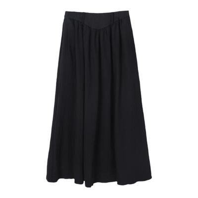 西町村屋褶皱设计A字长款半身裙