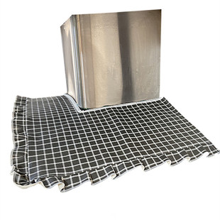 免洗皮革面料加厚格子花边防水防油厨房吸排油烟机套盖布防尘罩