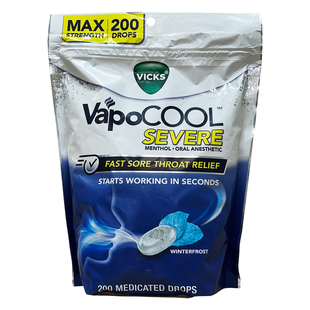 美国直邮Halls荷氏樱桃薄荷润喉糖草本清凉喉咙痛教师护嗓子200粒