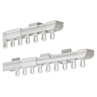 窗帘轨道窗帘挂钩式滑轨静音滑轨超薄窗帘杆卡扣侧装顶装单双伸缩