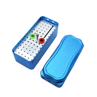 包邮牙科口腔72孔空芯金属消毒盒根管锉车针消毒架实心车针盒