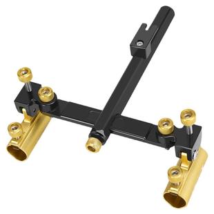 铝合金万向双炮台支架钓箱钓椅通用配件双炮台架双头钓鱼双杆架杆