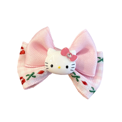 凯蒂猫蝴蝶结刺绣边夹公主头饰品