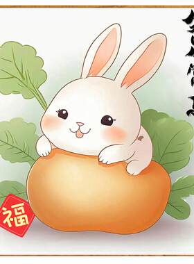 吉祥福兔卡通十字绣新款