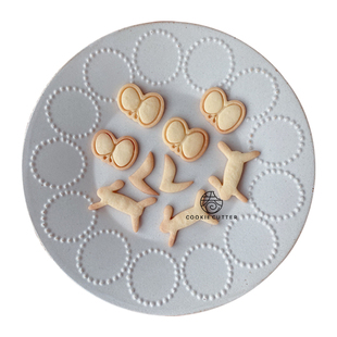 日式纯色简约饼干模具 皆川明诗意图案蝴蝶兔子飞鸟饼干切割工具