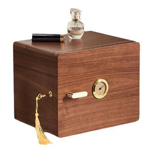 木质首饰盒防氧化带锁精致黄金保险箱项链珠宝盒大容量饰品手饰盒