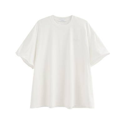 MOERSHOP 拜拜肉告别器小刺绣软铁随意折宽松基础款休闲宽松短袖