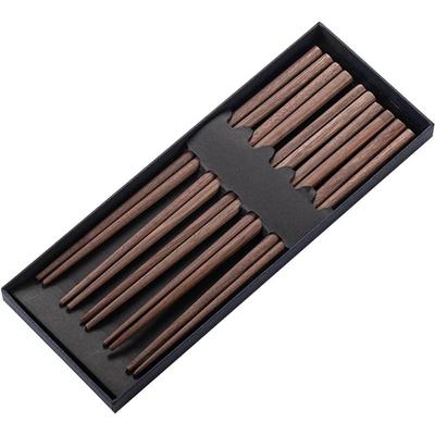 日式黑胡桃木家用防滑筷子