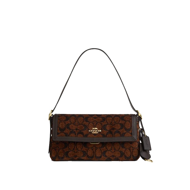COACH/蔻驰官方 奥莱款Etta 25女士单肩斜挎手提包翻盖包CCV65