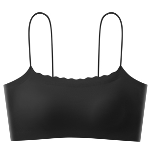 蒂漫诗夏季无痕美背细带一体固定杯内衣薄款无钢圈小胸聚拢文胸罩