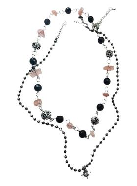 复古辣妹暗黑风双层叠戴项链