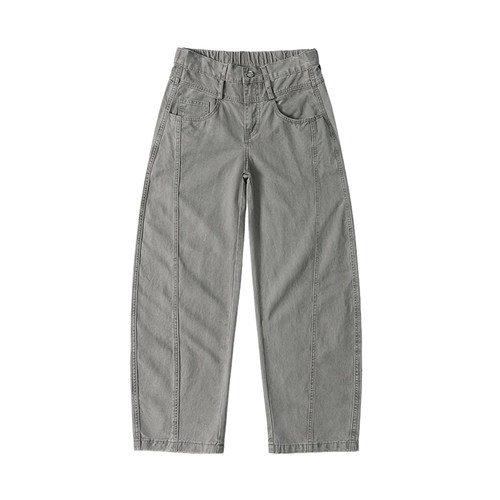 美式弯刀牛仔裤男士夏季新款水洗宽松阔腿工装裤纯棉直筒休闲裤子