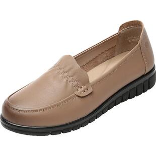 信诺 真皮舒适女鞋 中老年妈妈鞋软底春秋单鞋不累脚大码奶奶皮鞋