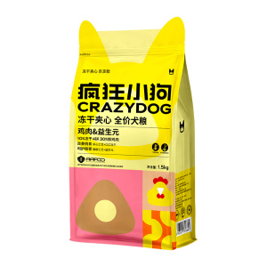 【林依轮】疯狂小狗冻干夹心狗粮幼成犬老年犬1.5kg*3包