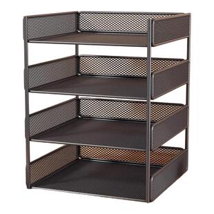 办公桌置物架文件收纳架文件架收纳盒办公用品大全桌面书架多层文件框文件夹A4纸资料档案整理架铁金属书立架