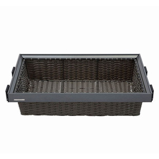 衣柜拉篮衣物蓝衣帽间收纳框抽屉式阻尼缓冲藤篮衣橱家用储物拉篮