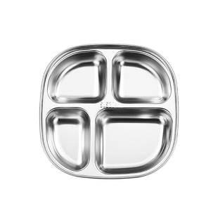 不锈钢304餐盘儿童幼儿园食品级分格饭盘卡通家用快餐盘食堂防摔