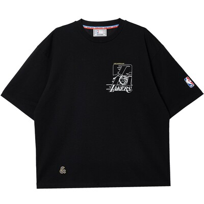 【NBA联名】杰克琼斯男装春夏新款湖人队宽松短袖T恤重磅纯棉打底