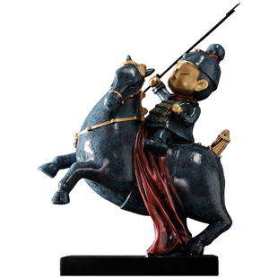 骑士兵马俑娃娃小兵西安文创纪念品摆件客厅电视柜乔迁玄关装饰品